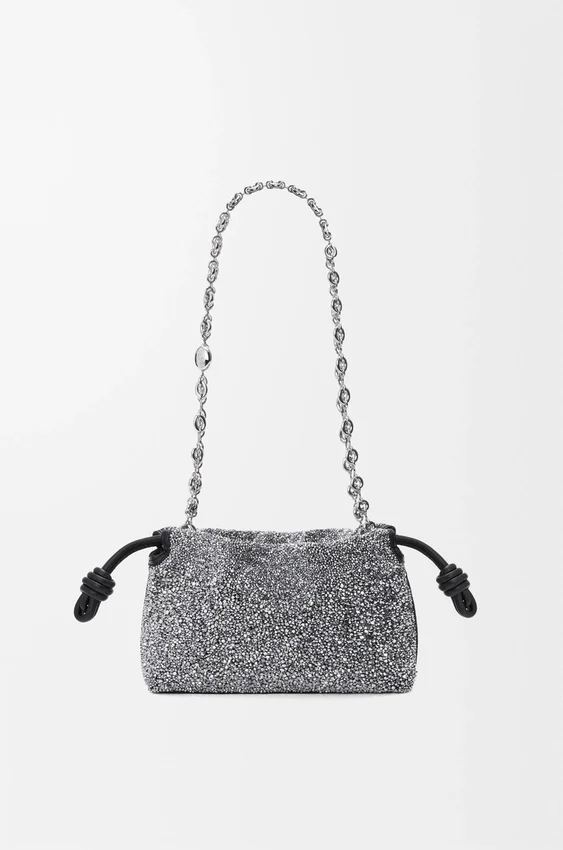 Mini-Flamenco Purse aus Perlen und Nappa-Lammleder Mini-Flamenco Purse aus Perlen und Nappa-Lammleder