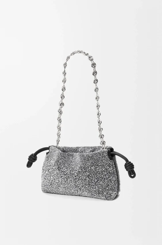 Mini-Flamenco Purse aus Perlen und Nappa-Lammleder Mini-Flamenco Purse aus Perlen und Nappa-Lammleder