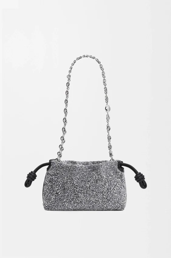 Mini-Flamenco Purse aus Perlen und Nappa-Lammleder Mini-Flamenco Purse aus Perlen und Nappa-Lammleder