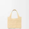 Mini-Font Tote mit loewe-Schriftzug aus Raffia Mini-Font Tote mit loewe-Schriftzug aus Raffia