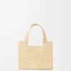 Mini-Font Tote mit loewe-Schriftzug aus Raffia Mini-Font Tote mit loewe-Schriftzug aus Raffia