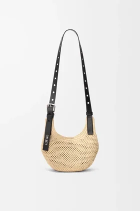 Mini-Punch-Hole-Hobo aus Raffia und Kalbsleder