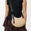 Mini-Punch-Hole-Hobo aus Raffia und Kalbsleder Mini-Punch-Hole-Hobo aus Raffia und Kalbsleder