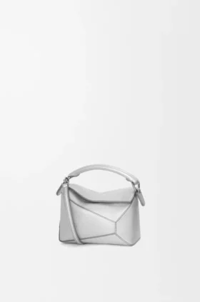 Mini Puzzle Edge-Tasche aus laminiertem Lammleder
