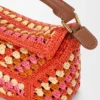 Mini Puzzle Edge Tasche aus Raffia und Kalbsleder Mini Puzzle Edge Tasche aus Raffia und Kalbsleder