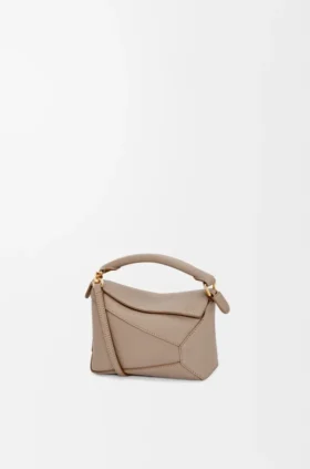 Mini Puzzle Edge Tasche aus weichem, genarbtem Kalbsleder