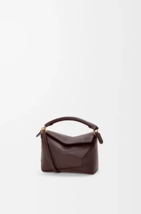 Mini Puzzle Edge Tasche aus weichem, genarbtem Kalbsleder