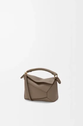Mini Puzzle Edge Tasche aus weichem, genarbtem Kalbsleder