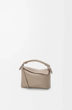 Mini Puzzle Edge Tasche aus weichem, genarbtem Kalbsleder