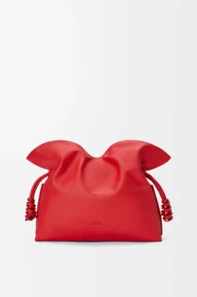 Mittlere „Flamenco“-Clutch aus Nappa-Kalbsleder
