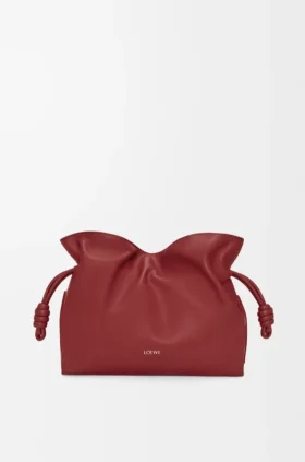 Mittlere Flamenco-Clutch aus Nappa-Kalbsleder