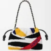 Mittlere Flamenco Purse aus besticktem Nappa Mittlere Flamenco Purse aus besticktem Nappa