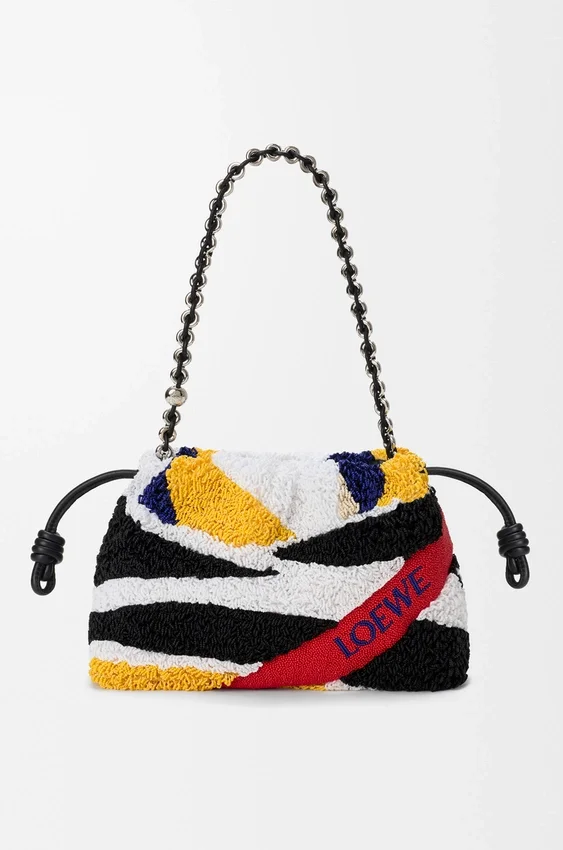 Mittlere Flamenco Purse aus besticktem Nappa Mittlere Flamenco Purse aus besticktem Nappa