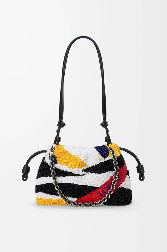 Mittlere Flamenco Purse aus besticktem Nappa Mittlere Flamenco Purse aus besticktem Nappa