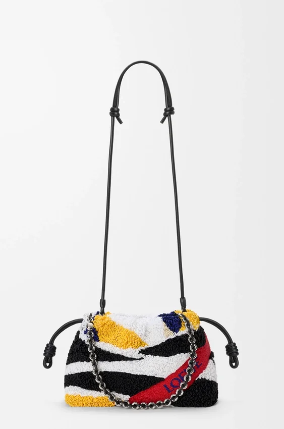 Mittlere Flamenco Purse aus besticktem Nappa Mittlere Flamenco Purse aus besticktem Nappa