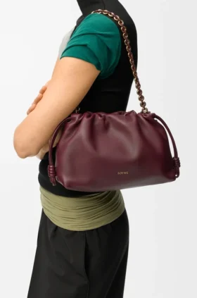 Mittlere Flamenco Purse aus weichem Nappa-Lammleder