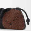 Mittlere „Lion Beads“ Flamenco Purse aus perlenbesticktem Canvas und Kalbsleder Mittlere „Lion Beads“ Flamenco Purse aus perlenbesticktem Canvas und Kalbsleder
