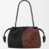 Mittlere „Lion Beads“ Flamenco Purse aus perlenbesticktem Canvas und Kalbsleder Mittlere „Lion Beads“ Flamenco Purse aus perlenbesticktem Canvas und Kalbsleder