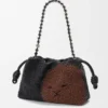 Mittlere „Lion Beads“ Flamenco Purse aus perlenbesticktem Canvas und Kalbsleder Mittlere „Lion Beads“ Flamenco Purse aus perlenbesticktem Canvas und Kalbsleder