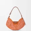Mittlere Loewe Swing-Tasche aus Raffia und Kalbsleder Mittlere Loewe Swing-Tasche aus Raffia und Kalbsleder