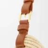 Mittlere Loewe Swing-Tasche aus Raffia und Kalbsleder Mittlere Loewe Swing-Tasche aus Raffia und Kalbsleder