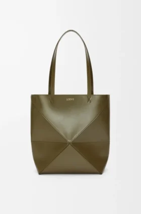 Mittlere „Puzzle Fold“-Tasche aus glänzendem Kalbsleder