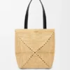 Mittlere „Puzzle Fold“-Tragetasche aus Raffia Mittlere „Puzzle Fold“-Tragetasche aus Raffia
