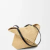 Mittlere „Puzzle Fold“-Tragetasche aus Raffia Mittlere „Puzzle Fold“-Tragetasche aus Raffia