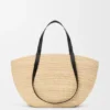 Mittlerer „Eclipse“-Korb aus Raffia und Kalbsleder Mittlerer „Eclipse“-Korb aus Raffia und Kalbsleder