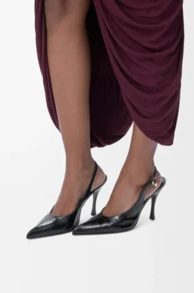 Neue „Comic“-Slingback-Pumps aus gemischtem Leder