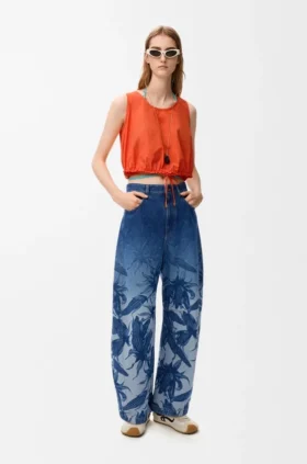 Barrel-Jeans aus Denim