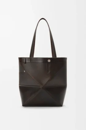 Panta Medium Puzzle Fold Tote aus glänzendem Kalbsleder