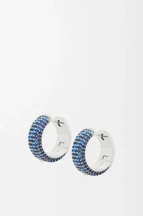 Pavé-Creolen aus Sterlingsilber und Kristallen