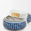 Pavé-Creolen aus Sterlingsilber und Kristallen