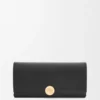 Pebble Continental-Portemonnaie aus glänzendem Nappa-Kalbsleder