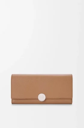 Pebble Continental-Portemonnaie aus Kalbsleder mit Pebble-Prägung