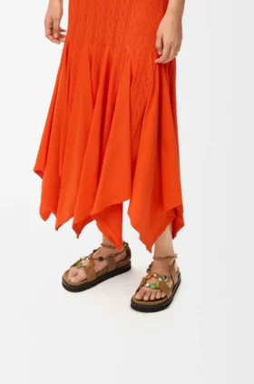 Pebble-Perlen-Fussbett-Sandale aus Nappa-Lammleder