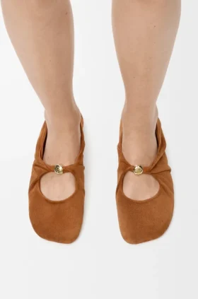 Pebble Soft Ballerina aus Ziegenwildleder
