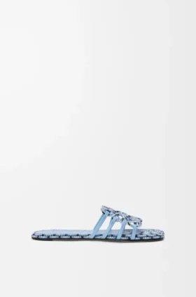 „Petal Anagram“-Pantolette aus besticktem Canvas