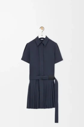 Plisseekleid aus Baumwollmischung