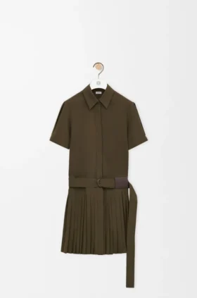 Plisseekleid aus Baumwollmischung