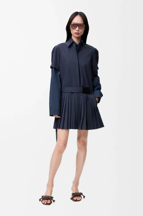 Plisseekleid aus Baumwollmischung Plisseekleid aus Baumwollmischung