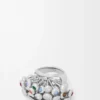 Push-Pin-Ring aus Sterlingsilber und Kristallen Push-Pin-Ring aus Sterlingsilber und Kristallen