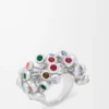 Push-Pin-Ring aus Sterlingsilber und Kristallen Push-Pin-Ring aus Sterlingsilber und Kristallen