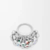 Push-Pin-Ring aus Sterlingsilber und Kristallen Push-Pin-Ring aus Sterlingsilber und Kristallen
