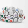 Push-Pin-Ring aus Sterlingsilber und Kristallen Push-Pin-Ring aus Sterlingsilber und Kristallen
