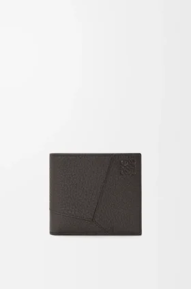Puzzle-Portemonnaie im Zweifach-Format aus geschmeidigem, genarbtem Kalbsleder