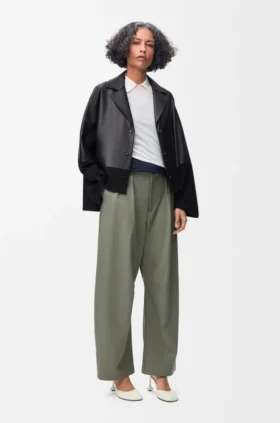 Pyjama-Bluse aus Nappa-Lammleder