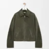 Reißverschlussjacke aus Lammveloursleder Reißverschlussjacke aus Lammveloursleder