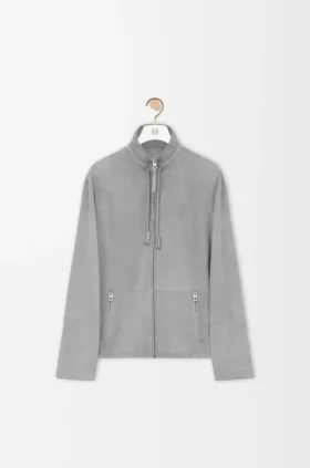 Reißverschlussjacke aus Lammveloursleder